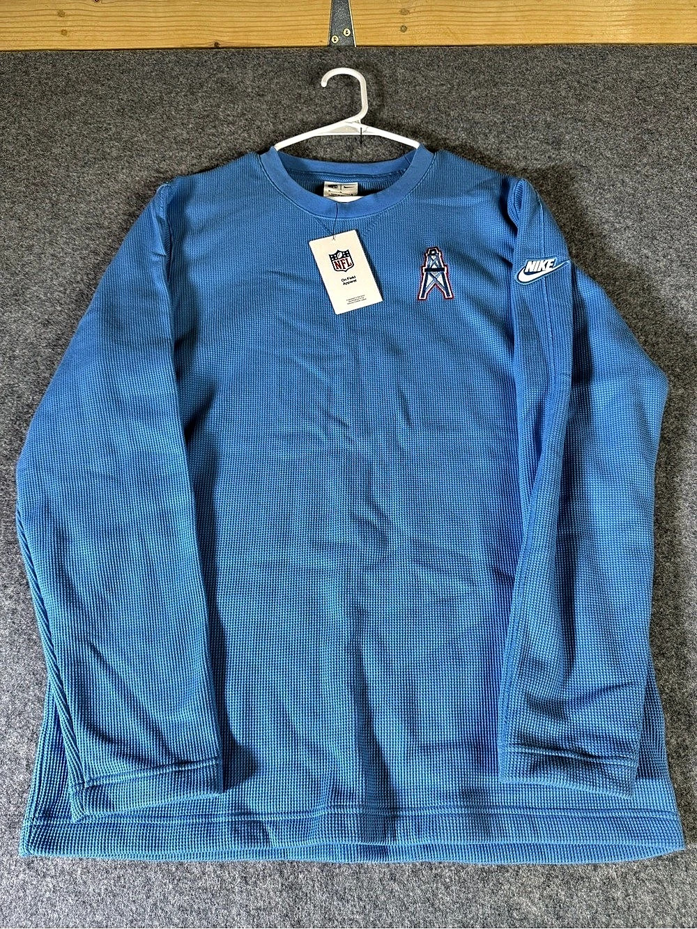 Nike NFL On Field Apparel Houston Oilers Crew-Neck SL Houston Oilers Blue Size N